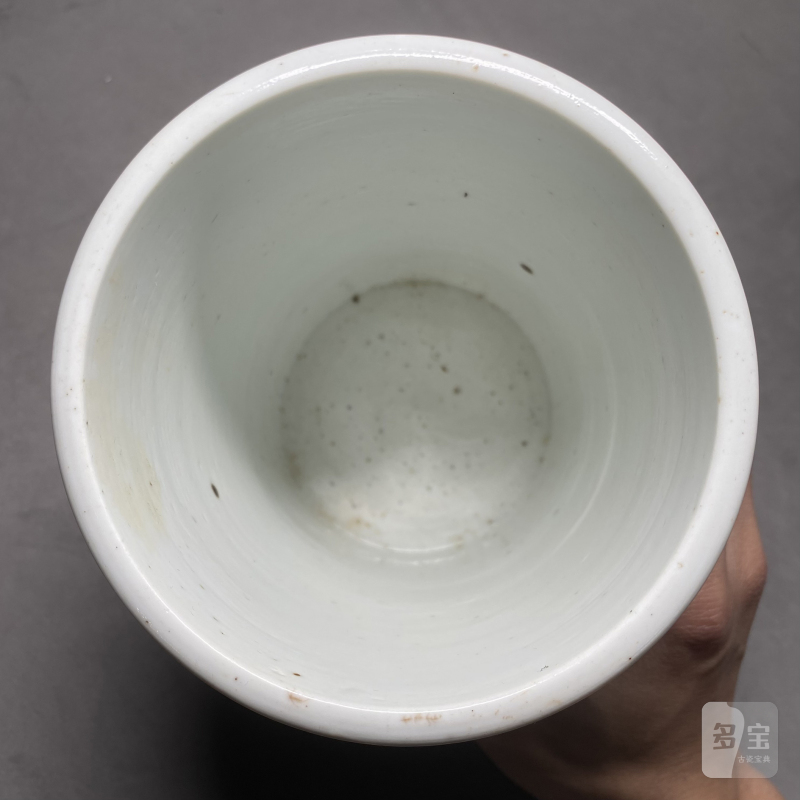 清康熙 青花平湖秋月诗文笔筒 - 图11